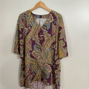 Bryn Walker Women Resort Tunic Dress Paisley Colorful Lagenlook